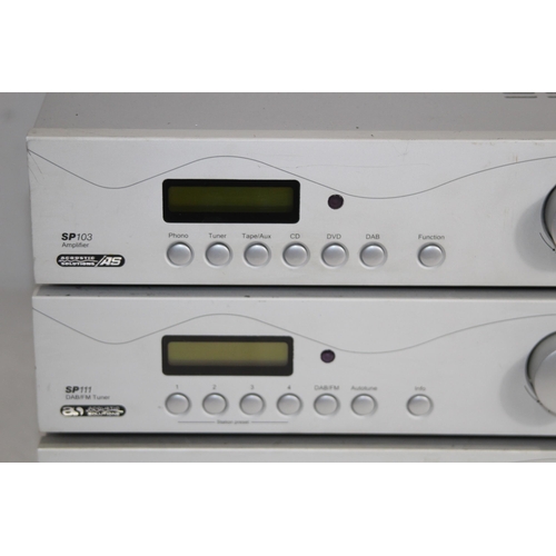 547 - THREE ACOUSTIC SOLUTIONS SEPARATES TO INCLUDE CD PLAYER, AMPLIFIER AND DAB TUNER