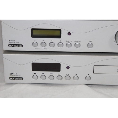 547 - THREE ACOUSTIC SOLUTIONS SEPARATES TO INCLUDE CD PLAYER, AMPLIFIER AND DAB TUNER