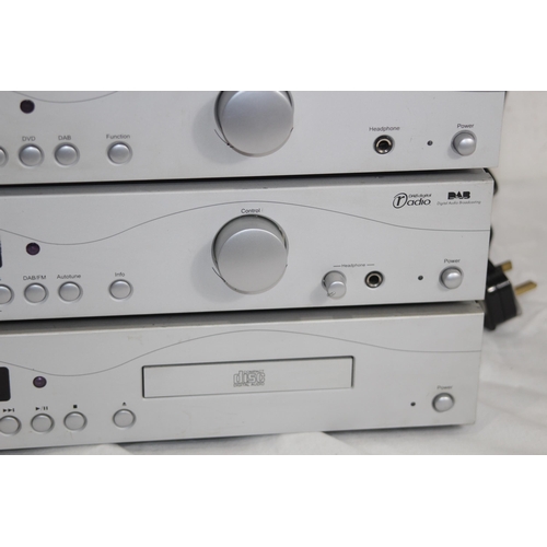 547 - THREE ACOUSTIC SOLUTIONS SEPARATES TO INCLUDE CD PLAYER, AMPLIFIER AND DAB TUNER