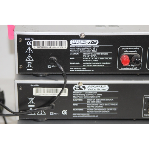 547 - THREE ACOUSTIC SOLUTIONS SEPARATES TO INCLUDE CD PLAYER, AMPLIFIER AND DAB TUNER