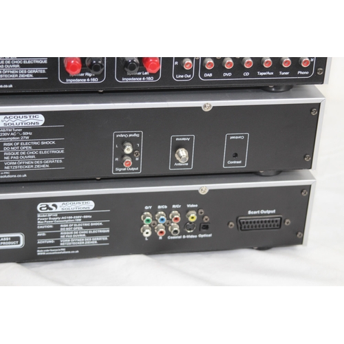 547 - THREE ACOUSTIC SOLUTIONS SEPARATES TO INCLUDE CD PLAYER, AMPLIFIER AND DAB TUNER