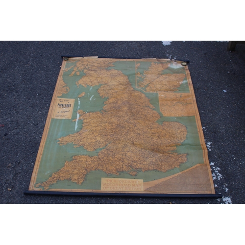 384 - VINTAGE PICKFORDWAY MOTOR ROAD MAP OF GREAT BRITAIN MAP
121 X 97CM