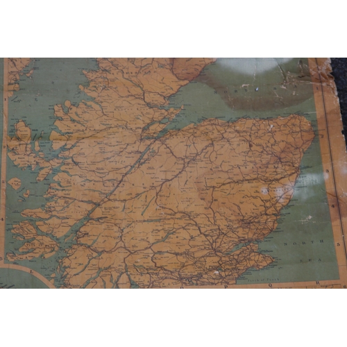 384 - VINTAGE PICKFORDWAY MOTOR ROAD MAP OF GREAT BRITAIN MAP
121 X 97CM