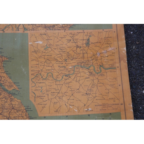 384 - VINTAGE PICKFORDWAY MOTOR ROAD MAP OF GREAT BRITAIN MAP
121 X 97CM