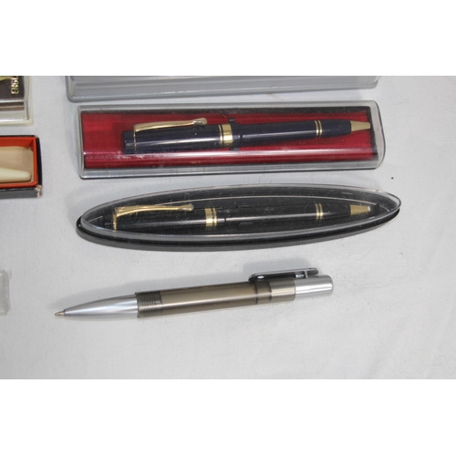 751 - QTY OF BOXED AND LOOSE PENS, INC 2 WITH 14K CT GOLD NIBS, AND WRITING ACCESSORIES