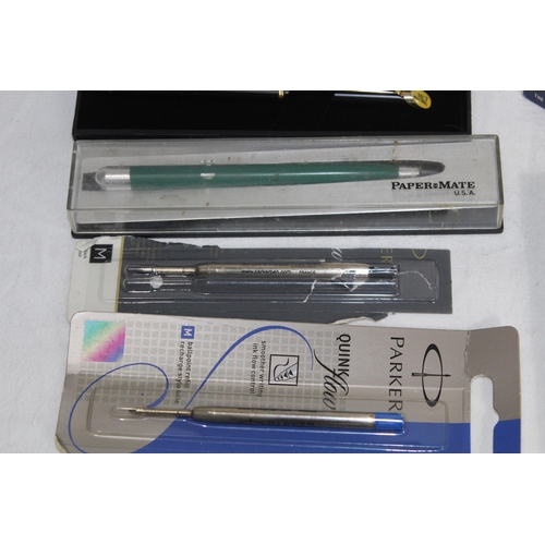 751 - QTY OF BOXED AND LOOSE PENS, INC 2 WITH 14K CT GOLD NIBS, AND WRITING ACCESSORIES