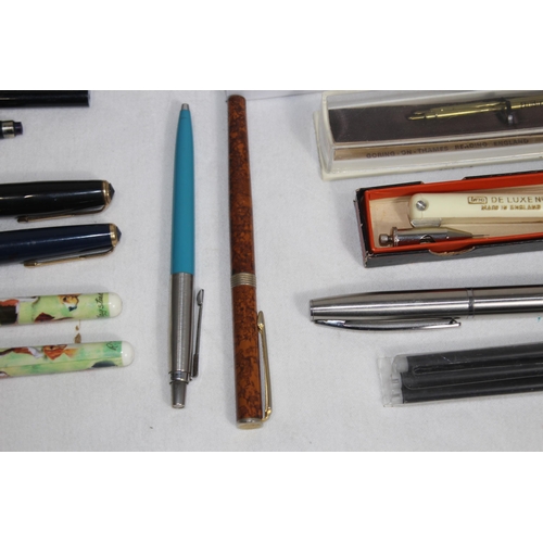 751 - QTY OF BOXED AND LOOSE PENS, INC 2 WITH 14K CT GOLD NIBS, AND WRITING ACCESSORIES