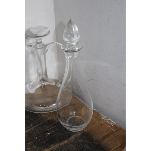 233 - SELECTION OF 7 VARIED DESIGN DECANTERS TO INCLUDE A SPOUTED CLARET DECANTER