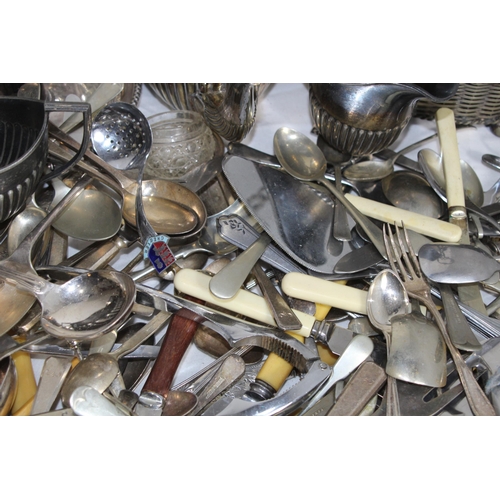 422 - LARGE MIXED QUANTITY OF INTERESTING SILVER PLATED ITEMS