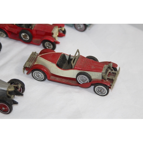 538 - THREE BOXED TONKA POLISTIL DIECAST SPITFIRE & HURRICANES, OTHER PLAY WORN CARS & A VINTAGE TEDDY BEA... 