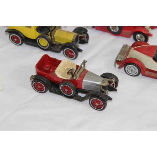 538 - THREE BOXED TONKA POLISTIL DIECAST SPITFIRE & HURRICANES, OTHER PLAY WORN CARS & A VINTAGE TEDDY BEA... 