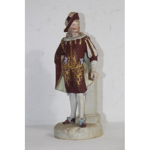 208 - ANTIQUE PORCELAIN FIGURE OF A MUSKETEER
31CM