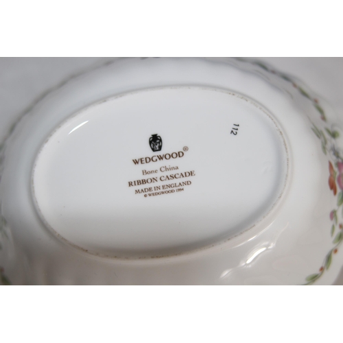 227 - BOHEMIAM BLUE CRYSTAL BOWL, WEDGWOOD AND OTHER CRYSTAL AND GLASS ITEMS