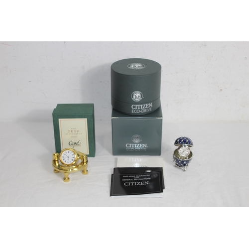 431 - QUANTITY OF NOVELTY DESK CLOCKS INCLUDING EMPTY CITIZEN BOX