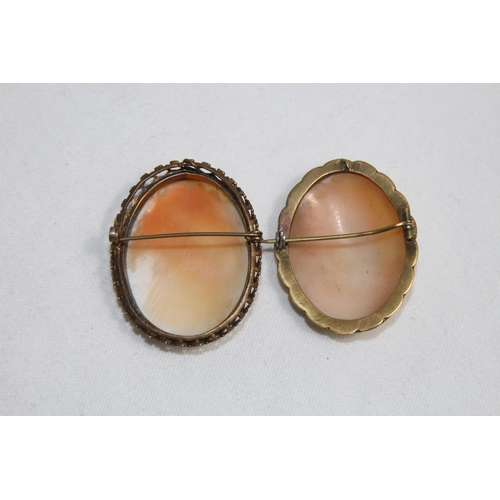 768 - COLLECTION OF SIX 19TH & EARLY 20TH CENTURY CAMEOS, THREE SET AS BROOCHES