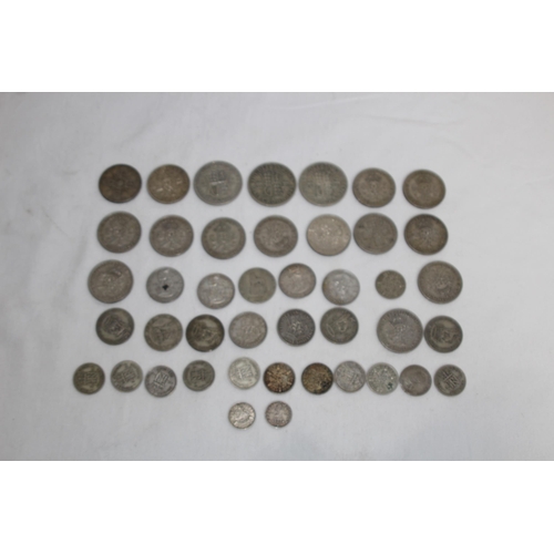 814 - QTY OF BRITISH SILVER COINS, 300.31 GRAMS