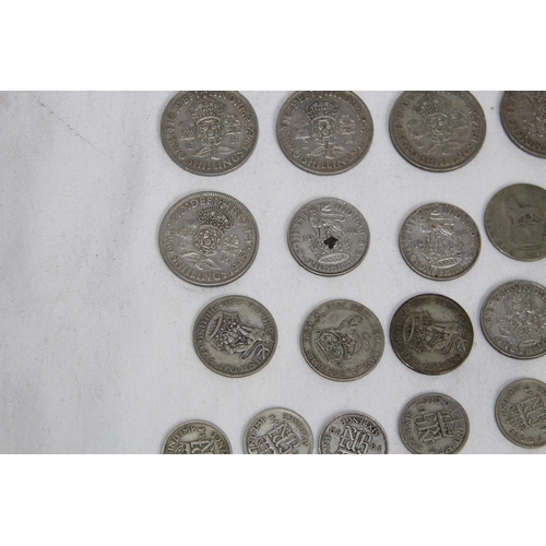 814 - QTY OF BRITISH SILVER COINS, 300.31 GRAMS
