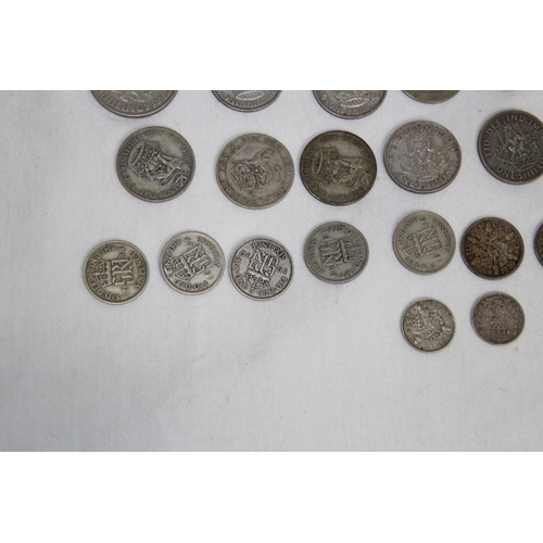 814 - QTY OF BRITISH SILVER COINS, 300.31 GRAMS