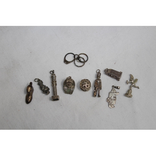 865 - SELECTION OF SILVER CHARMS FOR CHARM BRACELET, 35.7 GRAMS