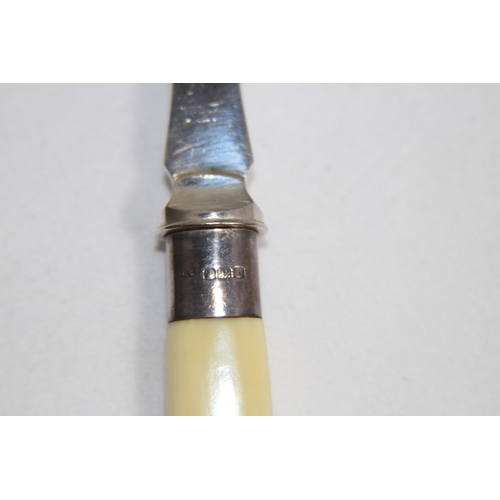 928 - CASED SILVER FERRULED FISH SERVING SET, SHEFFIELD 1919