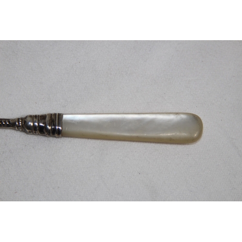 932 - SILVER PRONGED TOASTING FORK AND A SILVER FERRULED TOASTING FORK