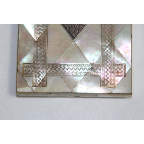 945 - 19TH CENTURY SILVER MOUNTED MOTHER OF PEARL CARD CASE