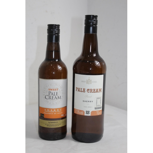 492 - TWO BOTTLES OF PALE CREAM SHERRY