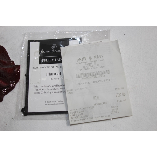 700 - BOXED ROYAL DOULTON PRETTY LADIES HANNAH HN 4855 FIGURE 
26CM