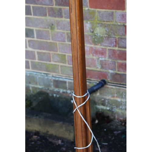 152 - FOUR  WOODEN STANDARD LAMPS 
172CM