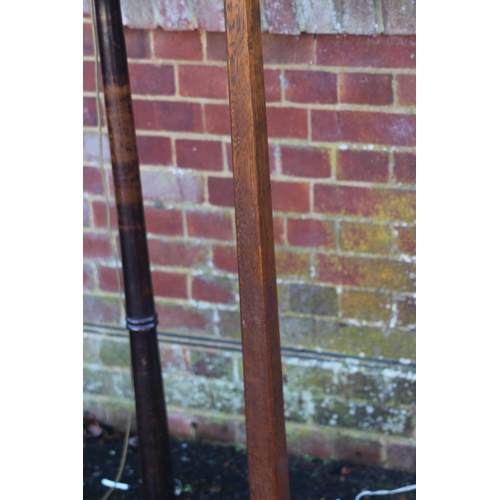 152 - FOUR  WOODEN STANDARD LAMPS 
172CM