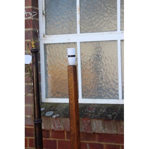 152 - FOUR  WOODEN STANDARD LAMPS 
172CM