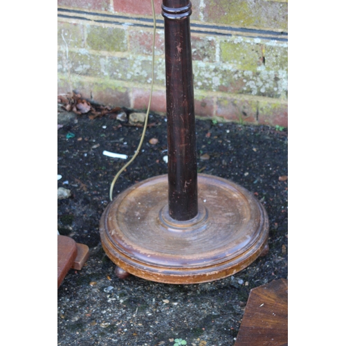 152 - FOUR  WOODEN STANDARD LAMPS 
172CM