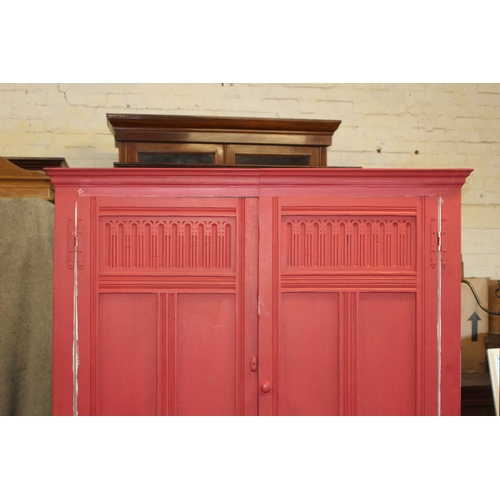 39 - PAINTED WARDROBE, CONSOLE TABLE AND MIRROR
120 X 56 X 179CM