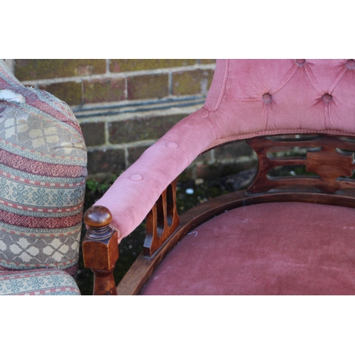 47 - THREE VINTAGE ARMCHAIRS 
90 X 96 X 87CM