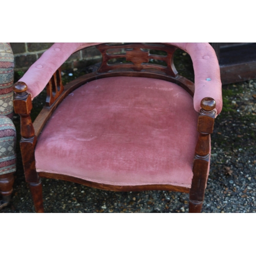 47 - THREE VINTAGE ARMCHAIRS 
90 X 96 X 87CM