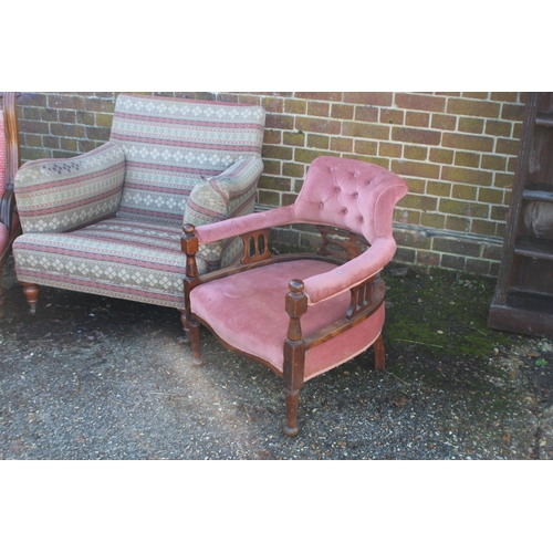 47 - THREE VINTAGE ARMCHAIRS 
90 X 96 X 87CM