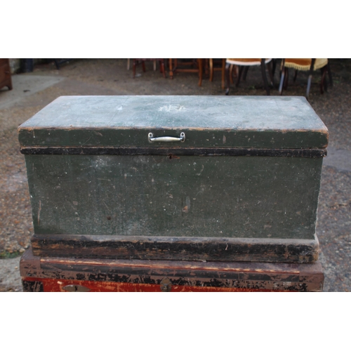 56 - TWO VINTAGE WOODEN TRUCKS ONE LEAD LINED
56 X 97 X 53CM