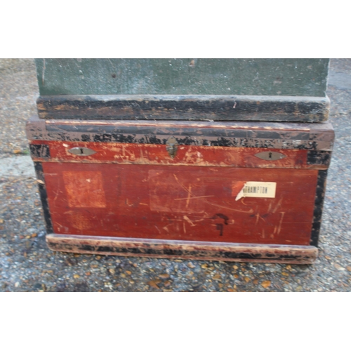 56 - TWO VINTAGE WOODEN TRUCKS ONE LEAD LINED
56 X 97 X 53CM