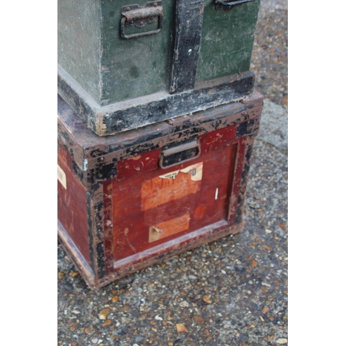 56 - TWO VINTAGE WOODEN TRUCKS ONE LEAD LINED
56 X 97 X 53CM
