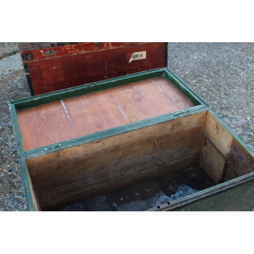 56 - TWO VINTAGE WOODEN TRUCKS ONE LEAD LINED
56 X 97 X 53CM