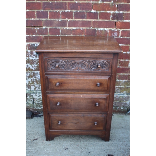 57 - PAIR OF CARVED TRUNKS AND CHEST OF DRAWERS
66 X 45 X 99CM