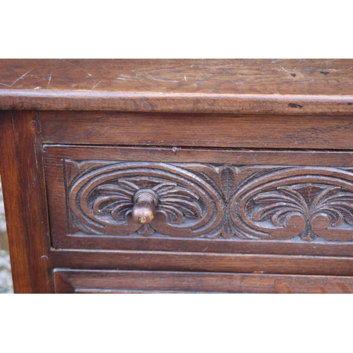 57 - PAIR OF CARVED TRUNKS AND CHEST OF DRAWERS
66 X 45 X 99CM