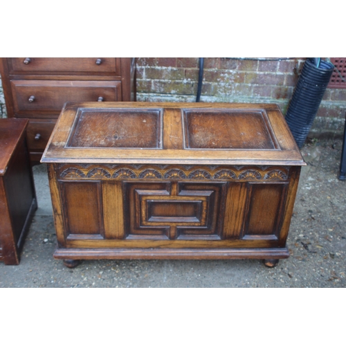 57 - PAIR OF CARVED TRUNKS AND CHEST OF DRAWERS
66 X 45 X 99CM