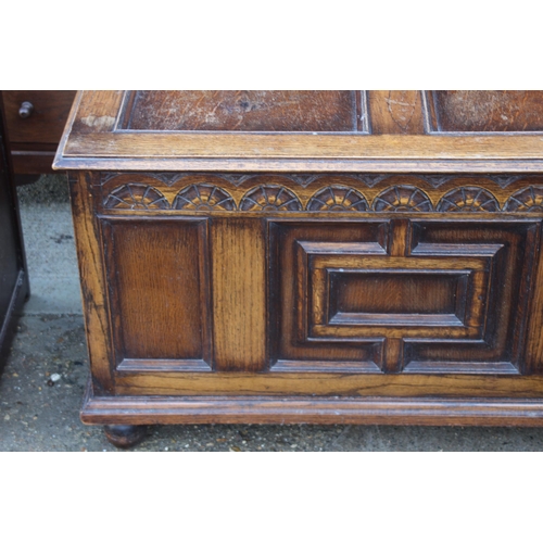 57 - PAIR OF CARVED TRUNKS AND CHEST OF DRAWERS
66 X 45 X 99CM