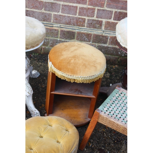 60 - QUANTITY OF VINTAGE STOOLS 
33 X 56CM