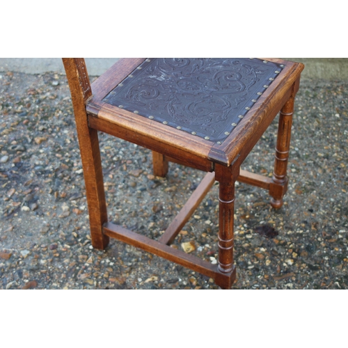 66 - ANTIQUE TABLE AND FOUR CHAIRS 
106 X 76CM