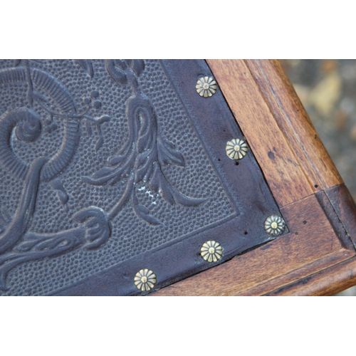 66 - ANTIQUE TABLE AND FOUR CHAIRS 
106 X 76CM