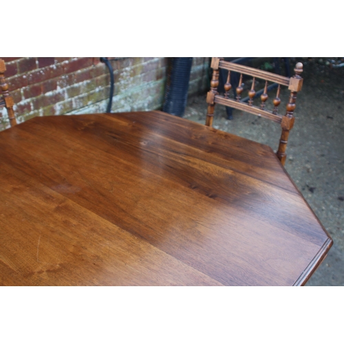 66 - ANTIQUE TABLE AND FOUR CHAIRS 
106 X 76CM