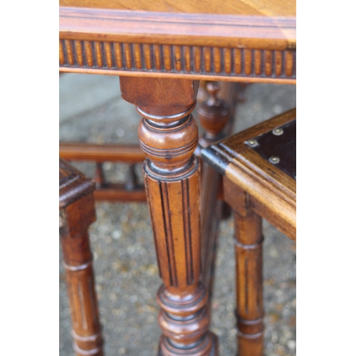 66 - ANTIQUE TABLE AND FOUR CHAIRS 
106 X 76CM