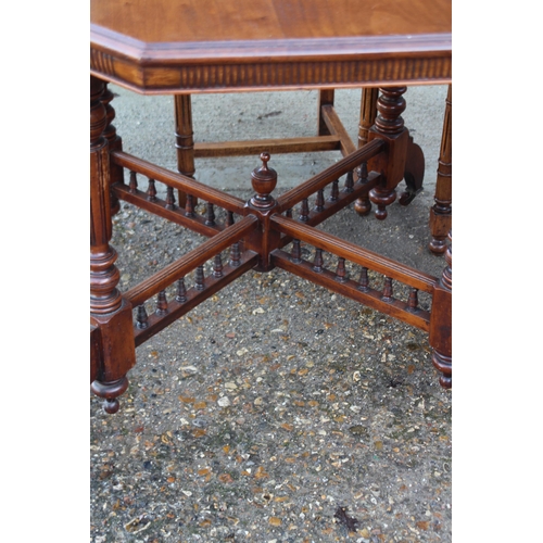 66 - ANTIQUE TABLE AND FOUR CHAIRS 
106 X 76CM